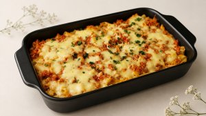 Paste cu carne tocata si mozzarella la cuptor - reteta simpla, gustoasa si satioasa